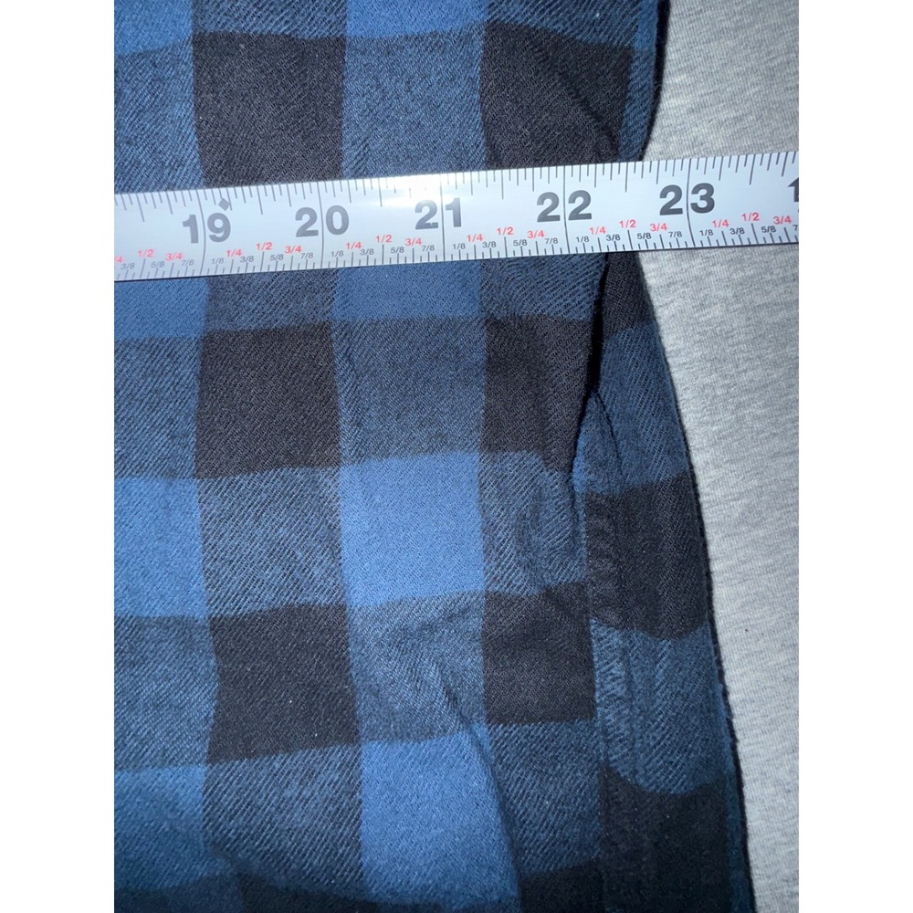 UNTUCKit Button Down Mens XL Blue Buffalo Check Flannel Long Sleeve Shirt - Picture 5 of 7